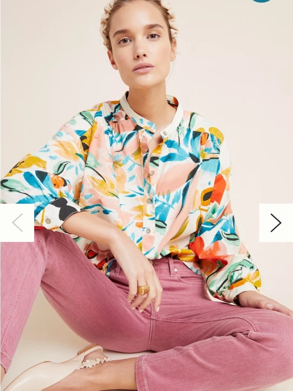 Anthropologie Crisanta Poplin Buttondown size S